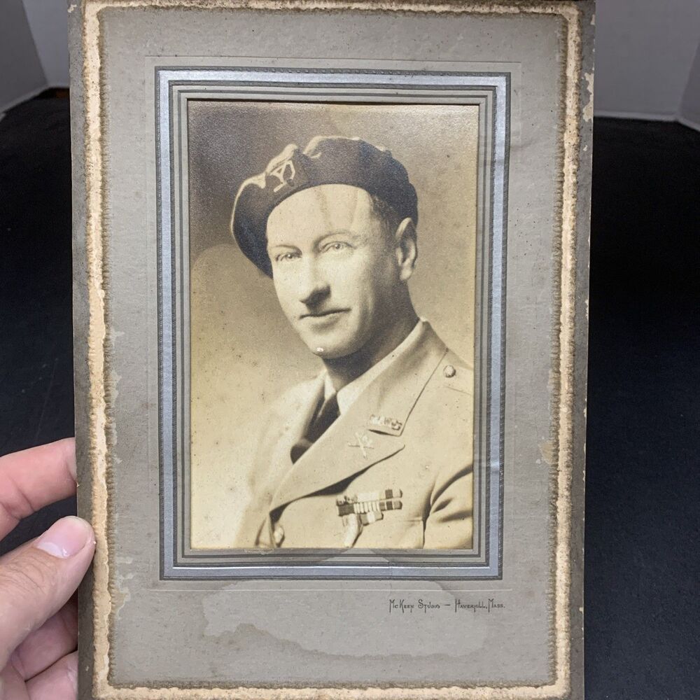 WW2 US Army Infantry Commander Cabinet Photo Mckeen Studio Haverhill Mass.